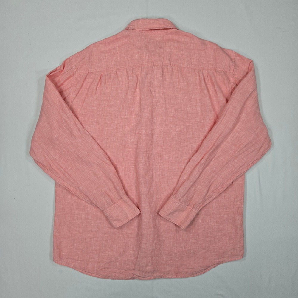 Tommy Bahama Men XL 100% Linen Button Front Shirt Pink Relax Fit Island Casual - Picture 3 of 13